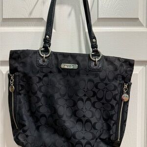 Coach Black Signature Tote Bag